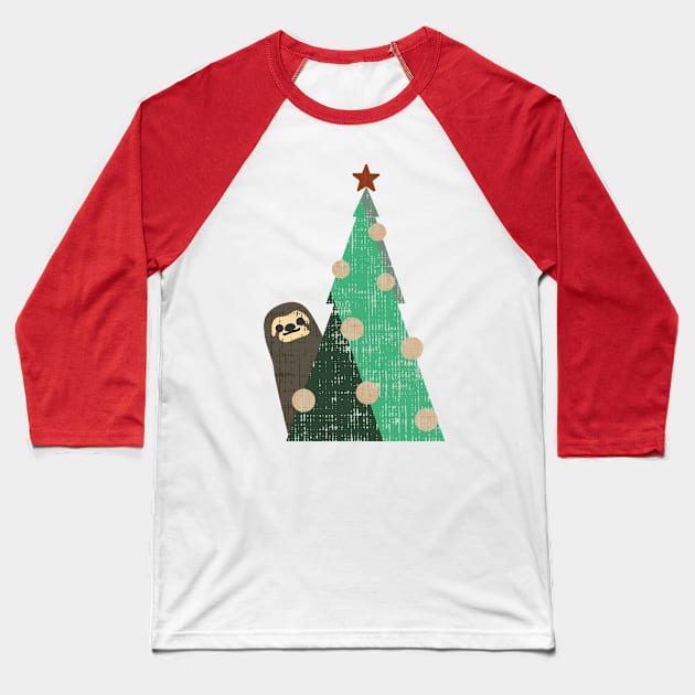 Minimal Christmas Slot Baseball T-Shirt by huebucket